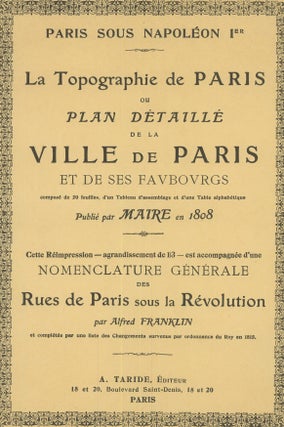 Book ID: 41725 Paris sous Napoléon Ier, La Topographie de Paris, Ou Plan Détaillé de la...