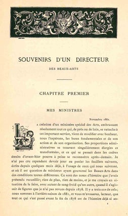 Book ID: 42454 Souvenirs d'un Directeur des Beaux-Arts. Philippe de Chennevières