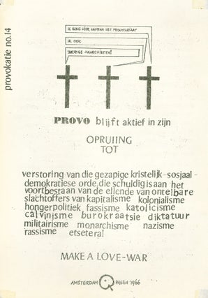 Provokatie [Provocation], nos. 1–17. Includes the original edition of Provokatie no. 3, featuring the image of Prince Bernhard of the Netherlands, later censored and replaced by red pencil annotation “censuur.”