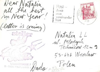 Group of various pieces of mail art sent to Natalia LL.