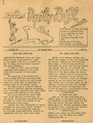 Book ID: 51812 The Zanesville Daily Roll. Volume VI, No. 1 (21 March 1946