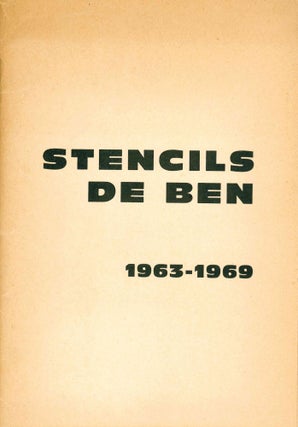 Book ID: 52528 Stencils de Ben 1963-1969. Ben Vautier
