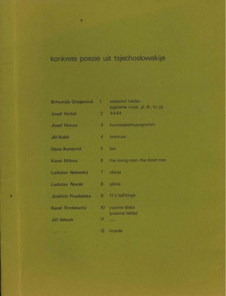 Book ID: 52722 Konkrete poezie uit Tsjechoslowakije [Concrete poetry from Czechoslovakia