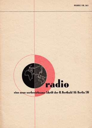 Berthold AG Berlin, Probe 265. "Radio - eine neue werbewirksame Schrift" [Radio, a new promotionally effective typeface].