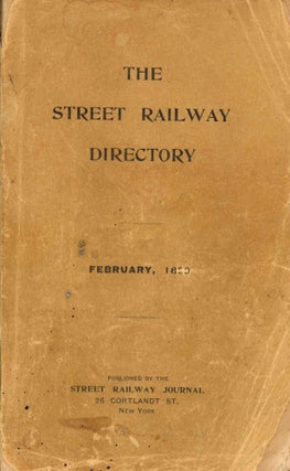 Book ID: 52898 Directory of Electric, Cable and Horse Railways in the United States and...