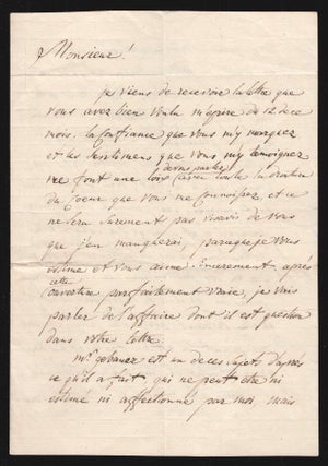 Book ID: P002323 Manuscript Letter, Signed, in French, by Count Nicholas Repnin to Colonel...