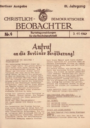 Book ID: P003839 Christlich-Demokratischer Beobachter. Berliner Ausgabe....