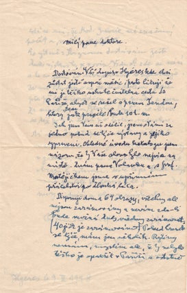 Book ID: P4460 Autograph letter signed. Otakar Kubín, Othon Coubine