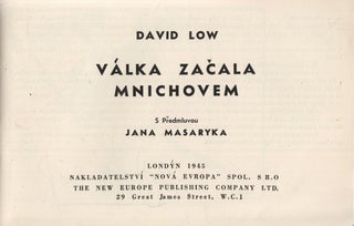 Válka začala Mnichovem. S Předmluvou Jana Masaryka [The war began in Munich. With a preface by Jan Masaryk].