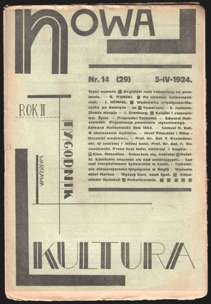 Book ID: P5811 Nowa kultura: tygodnik [New Culture: a weekly], vol. II, no. 14 (29)....