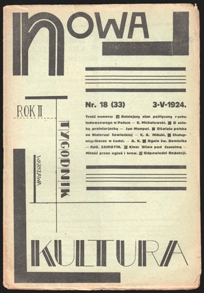 Book ID: P5812 Nowa kultura: tygodnik [New Culture: a weekly], vol. II, no. 18 (33)....