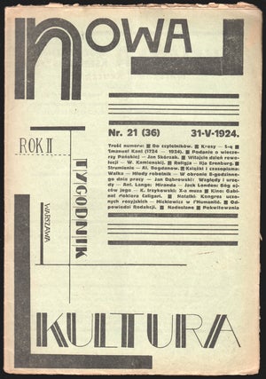 Book ID: P5813 Nowa kultura: tygodnik [New Culture: a weekly], vol. II, no. 21 (36)....