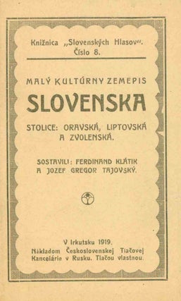 Book ID: P6739 Malý kultúrny zemepis Slovenska. Stolice: Oravská, Liptovská, a...