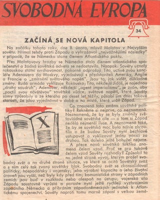 Book ID: P6897 [Free Europe Press Czech Propaganda Leaflet Distributed by Air Balloon]....